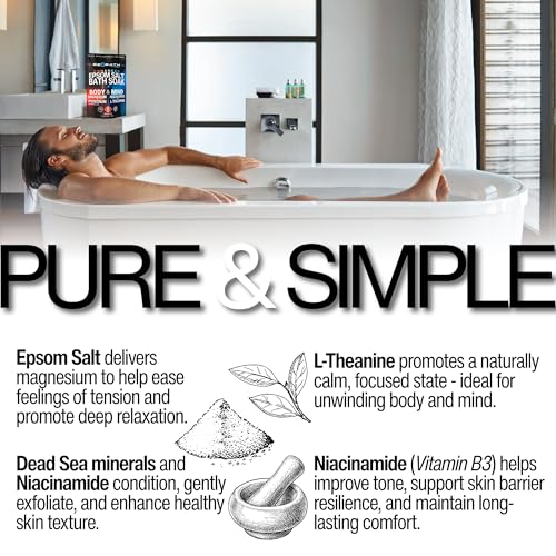 STiiMPAK Mind & Body Bath Soak 3lb - Magnesium & Dead Sea Salt with L-Theanine & Niacinamide for Relaxation