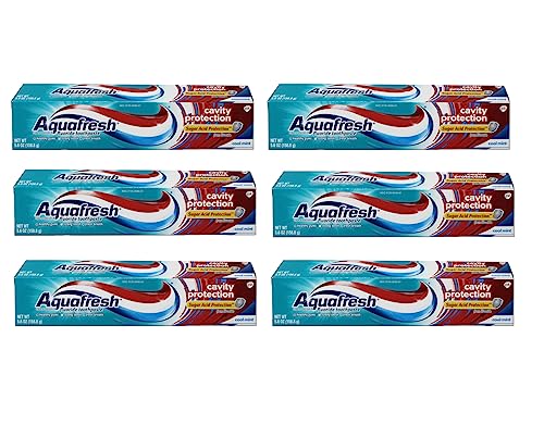 Aquafresh Cavity Protection Toothpaste Tube Cool Mint 5.6 oz | Pack of 6