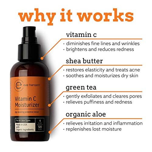 Eve Hansen Vitamin C Cleanser and Moisturizer Set | Natural Vit C Face Wash (8 oz) for a Deep Clean | 1X Brightening Moisturizer (4 oz) for All Skin Types