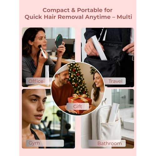 Dermaplane Facial Razor for Women ? Electric 3-Speed Sonic Face Hair Removal Tool with LED Light, Peach Fuzz Remover & Exfoliating Dermaplaning Tool, USB-C Rechargeable with 5 Replacement Heads