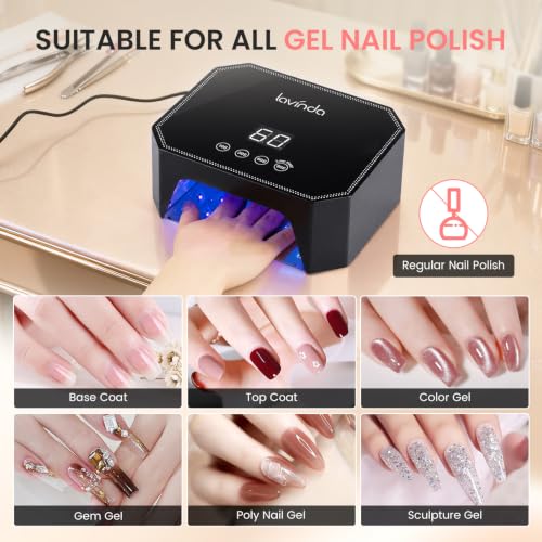 UV LED Nail Lamp 54W for Gel Polish & Nails - Black