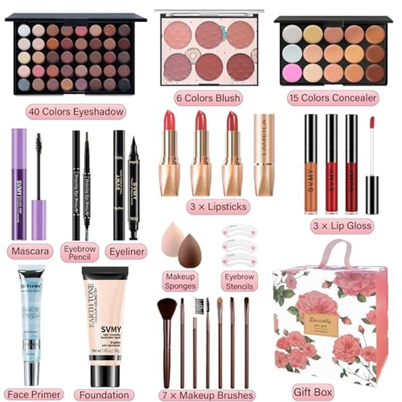 Makeup Set for Women, Makeup Kit for Beginners Teen Girls, Makeup Gift Set for Teens, Makeup Kit for Girls, Eyeshadow Palette, Lip Gloss, Face & Eye Make up