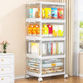 White 4 Pack Stackable Storage Bins with Lids - 32QT Plastic Organizers