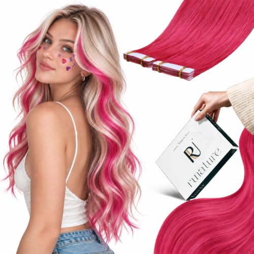 RUNATURE Color Tape-In Hair Extensions 12 Inch Human Hair 20g Pack of 10