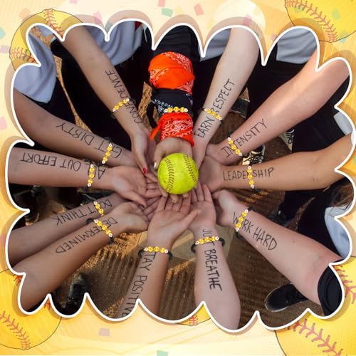 60 Pcs Softball Party Favors, Softball Gifts Set Included Cosmetic Bags Polymer Clay Bracelets Lip Balms Lipstick Holder Keychains Mirrors for Women Sports Team Gifts Birthday Party Supplies