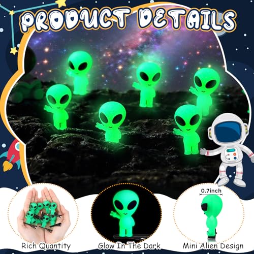 60 Pcs Glow in Dark Alien Hair Clips Green Cute Cosplay Accessories