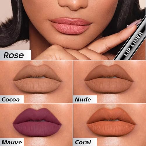 Peel Off Lip Stain, Tattoo Lip Stain Peel Off Lip Liner, Long-Wearing & Waterproof, Moisturizing Highly Pigmented Color with All-Day, Create A Charming Vibrant Lip Color Makeup (#02 Cocoa)
