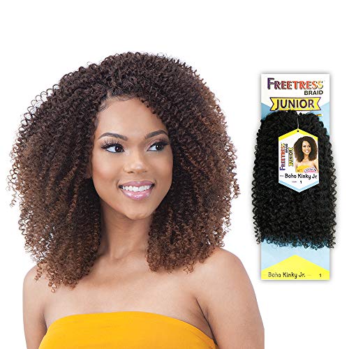 Crochet Braids Kit - Boho Kinky Jr Synthetic Hair 3-Pack, 1B