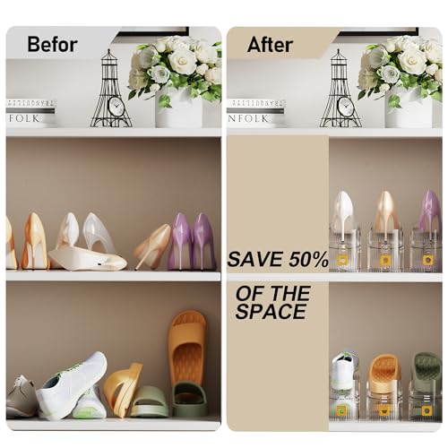 Gold Shoe Slot Organizer 36 Pack Double Layer Stack Shoe Rack Space Saver