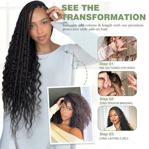 DNLOA 16 Inch Caramel Honey Blonde Boho Hair for Braiding 27# Human Knotless Deep Wave Bundles