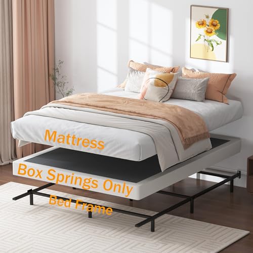 SHLAND King Box Spring with Cover - 5 Inch Heavy Duty Bed Base, Noise-Free, Easy Assembly, Black