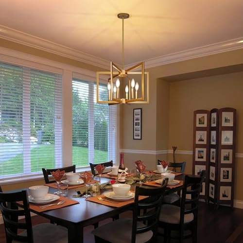Klgxnrd 6-Light Gold Pendant Light Fixture Modern Farmhouse Chandelier