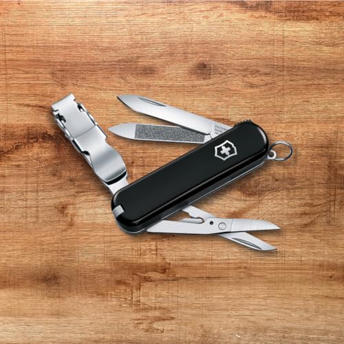 Victorinox Nail Clip 580, 8 Functions, Swiss Made Multi-Tool with Nail File, Nail Cleaner and Small Blade - Black