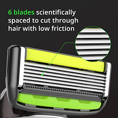 Men's Razor Grooming Kit with 2 Ergonomic Handles & 8 Blades – Complete Shaving Set