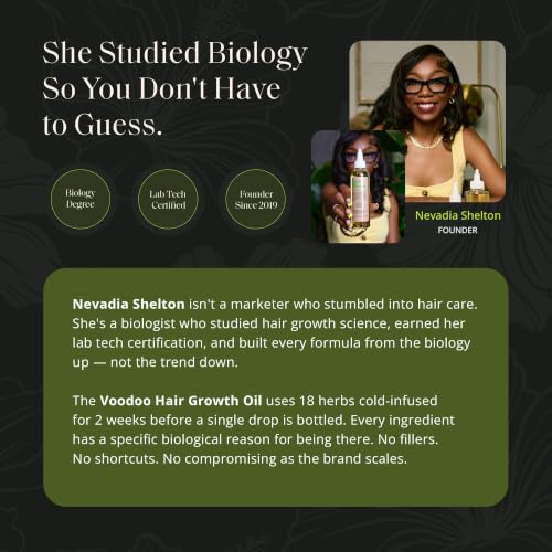 Glossed By Nae Voodoo Hair Growth Oil - Rosemary, Lemongrass & Castor Oil - All Hair Types - 4 Fl Oz - Variation 1