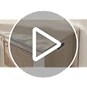 White Cream Oak Rattan Storage Bench with Safety Hinges - Boho Chest