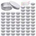 Moonlight Silver 64 Pack 2oz Aluminum Tin Cans with Screw Lids - Food & DIY Storage