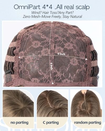 26-Inch Straight Wig with Bangs - High Crown, Realistic Scalp, Voluminous Style - Milk Ash Blond