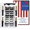 DAODER Magnetic Eyelashes with 4 Tubes Eyeliner Kit Long Magnetic Lashes Wispy 10-20MM Variety Pesta?as Postizas Magneticas D Curl 10 Pairs Magnet False Eyelashes for Daily Wear