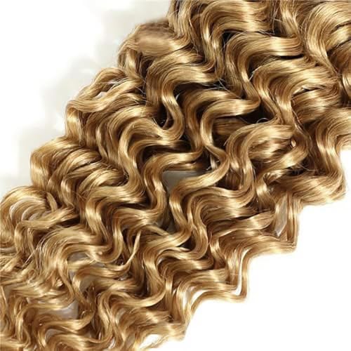 Deep Wave Human Hair Bundles - Honey Blonde #27, 18 Inch, Unprocessed Brazilian Virgin Hair - Variation #27 Honey Blonde D / 18