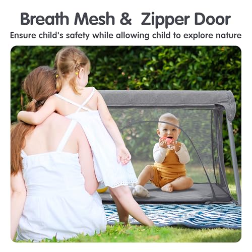 Lightweight Travel Baby Crib - Portable Playard with Mesh Sides & Foldable Design