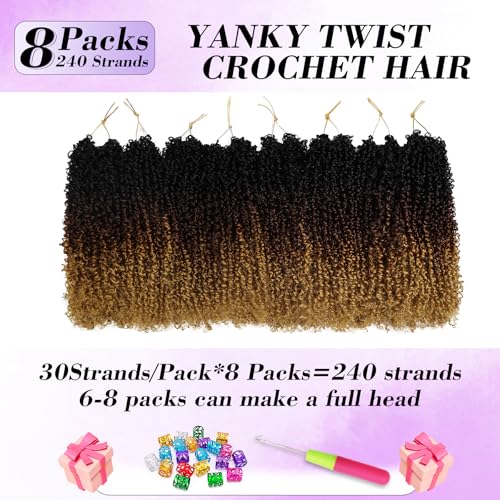 Igrina 12 Inch Yanky Twist Crochet Hair 240 Strands OT30/27 - Handmade, Lightweight, Reusable