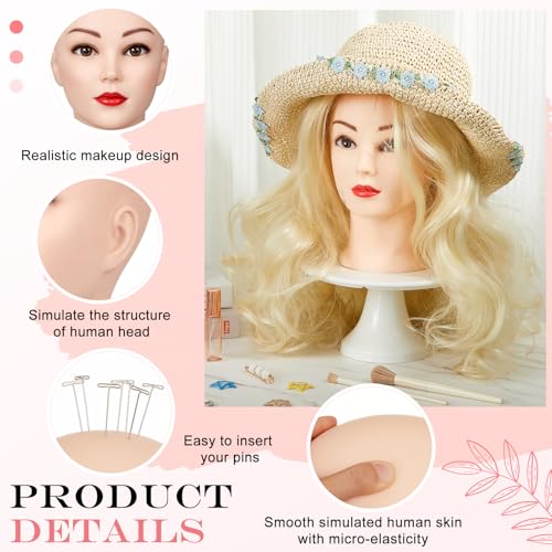 White Bald Mannequin Head for Wig Making & Display - 21 Inch, 4 Pack
