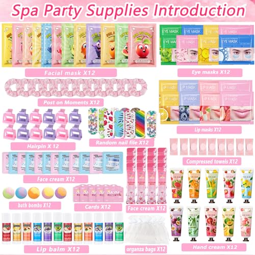 Spa Party Favors Set 224 Pieces for Women with Masks, Creams, Lip Balms & Bath Bombs