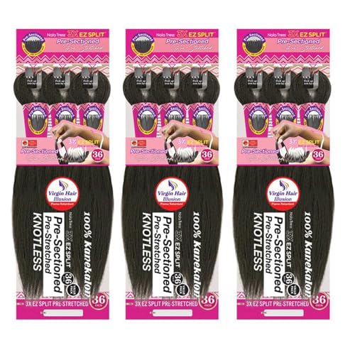 Pre-Stretched Braid Hair Extensions 36 Inch 3 Pack - Color #1B