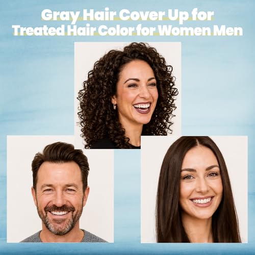 Dark Brown Hair Dye Shampoo for Gray Hair - 3-in-1 Hair Color & Conditioner