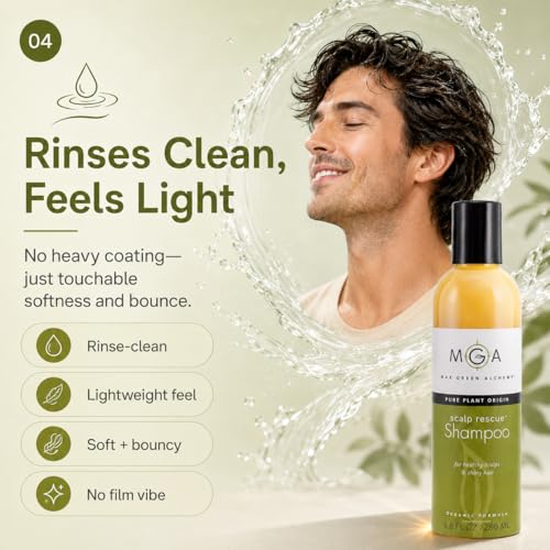 Vegan Organic Hair Shampoo - All Hair Types, 8.8 Fl Oz - Paraben & Sulfate Free with Herbal Scent