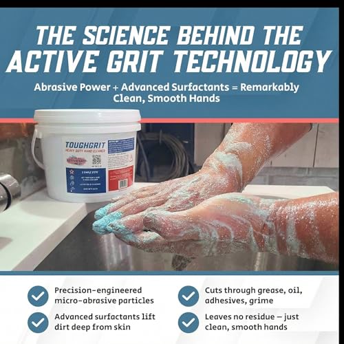 Toughgrit Heavy-Duty Powder Hand Cleaner, Perlite Abrasive, 101 oz – Skin-Safe, Solvent-Free