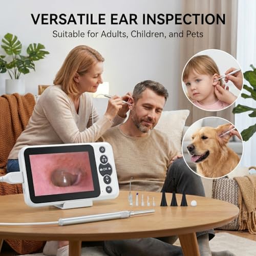 Digital Otoscope with 4.5-Inch HD Screen Ear Wax Removal Kit
