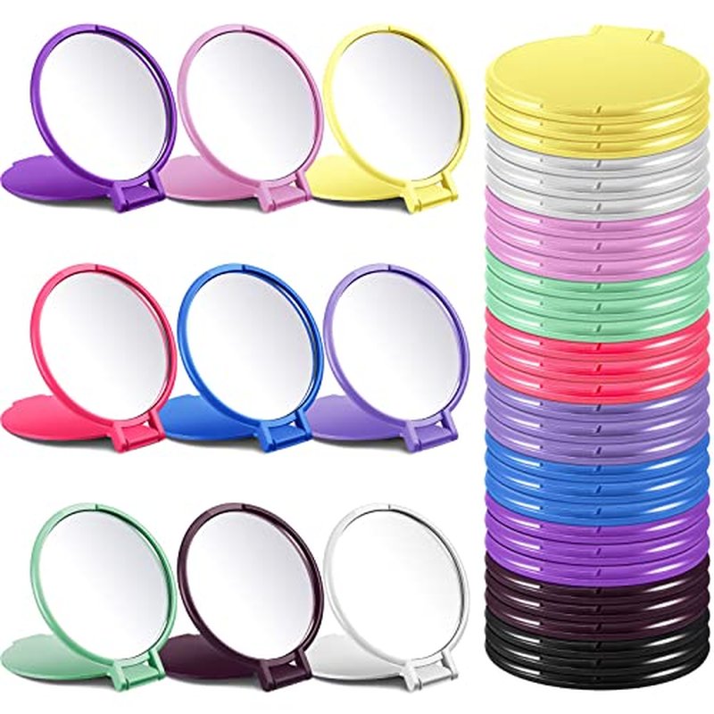 Juexica 180 Pcs Compact Mirror Bulk for Women Mini Folding Mirror Portable Pocket Makeup Round Small Vintage Travel for Cosmetic Purse Bag Gifts Mom Daily Use (Classic Colors)