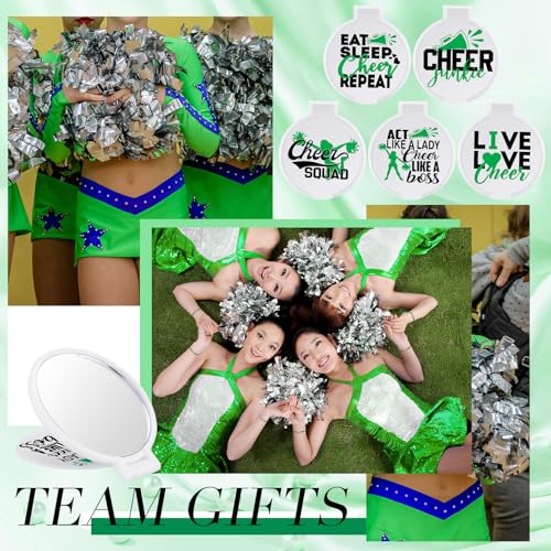 50 Pcs Green Cheerleader Compact Mirrors Bulk Gift Set - Inspiring & Portable