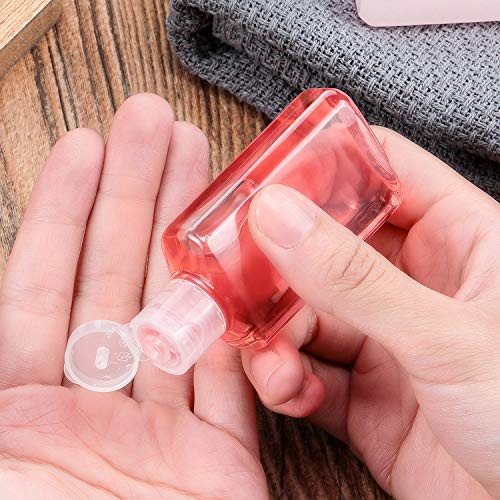 Patelai 50 Pcs Clear Empty Travel Bottles 30 ml/ 1 oz Flip Cap Empty Hand Sanitizer Bottles Container Portable Refillable Flip-top Container for Travel Outdoor Camping Business Trip (Pack of 2)