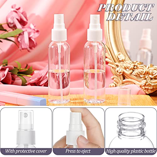 Mini Travel Spray Bottles 2 Oz Set - Clear Plastic Refillable Dispenser - 100 Pack