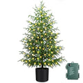 4FT Prelit Norfolk Pine Christmas Tree with 80 LED Lights - Battery Operated, 1 Pack