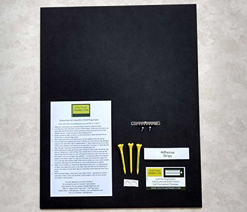 Golf Flag Display Frame 15.5x21.5 Black Wood Mount for 14x20 Flags