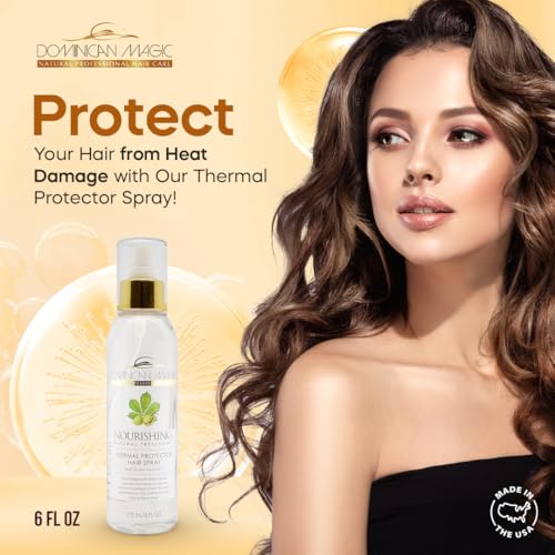 Heat Protectant Hair Spray for All Hair Types 6 oz - Thermal Shield & Shine Mist