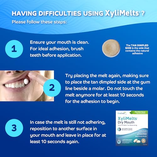 Oracoat XyliMelts Dry Mouth Relief Discs - 80 Count, Sugar-Free, Mild Mint, 8-Hour Relief (Pack of 2)