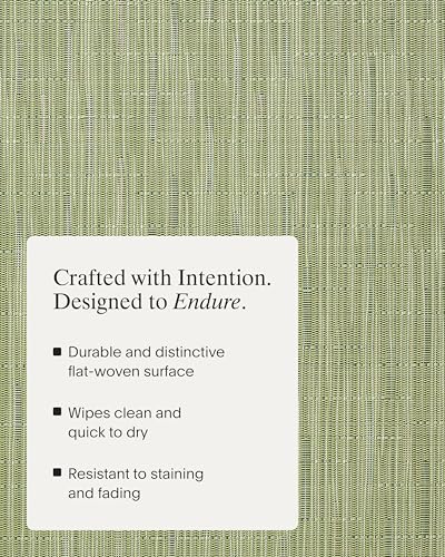 Spring Green Chilewich Bamboo Placemats Set of 4 - 14x19 Rectangular Woven Table Mats