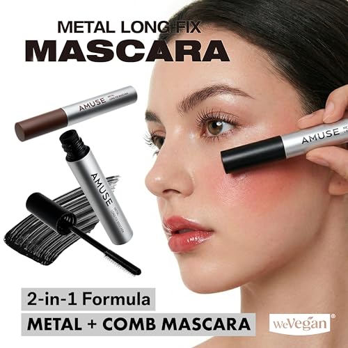 Amuse Seoul Long Fix Metal Tubing Mascara Black - Smudge Proof, Curling & Volumizing