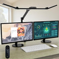 Dark Black Micomlan Clamp Desk Lamp with Remote, 24W Auto Dimming Architect LED Light for Home Office