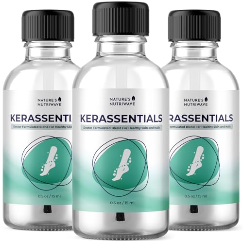 Nature’s NutriWave Kerassentials Plant-Based Nail & Skin Oil 15ml (3 Pack, 0.5 Fl Oz Each) - 8-in-1 Formula, 3-Month Supply