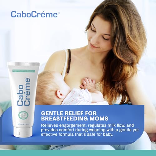 CaboCr?me Cabbage Breast Cream for Tenderness & Engorgement Relief, Breastfeeding Weaning Support - Dry Up Breast Milk - Postpartum Essential - OB-GYN Created & Breastfeeding Mother-Approved, 2-pack