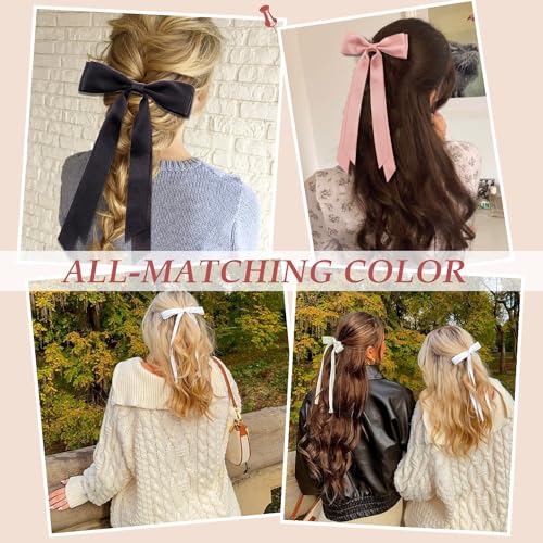 8-Piece Hair Bows Set for Thick & Thin Hair - Non-Slip Claw Clips for Women & Girls