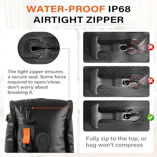 Vacuum Travel Bags 2 Pack with Pump for Suitcase, Waterproof 30L Compression Storage