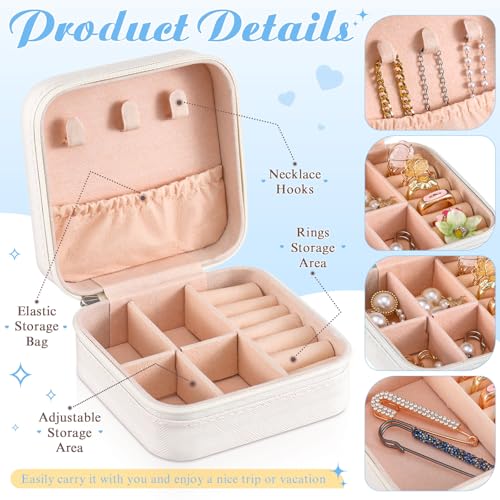 Bridesmaid Proposal Gift Set with White and Blue Accessories - Satin Scrunchies, Jewelry Boxes, Heart Sunglasses, Hair Clips