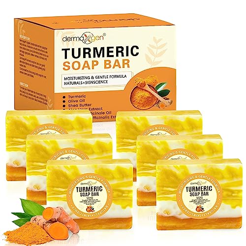 Organic Turmeric Soap Bar for Face & Body – Handcrafted Natural Skincare – Pack of 6 – Soothe & Brighten Skin